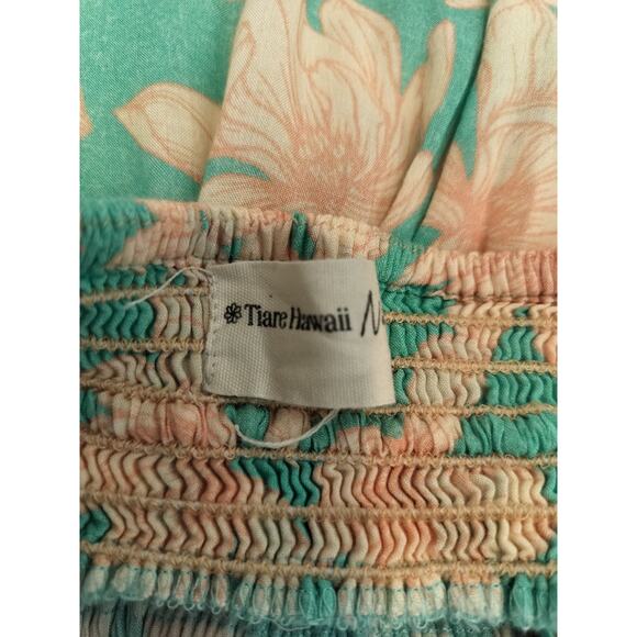 Tiare Hawaii Floral Maxi Dress Open Back Smocked Waist Beach - Picture 11 of 12